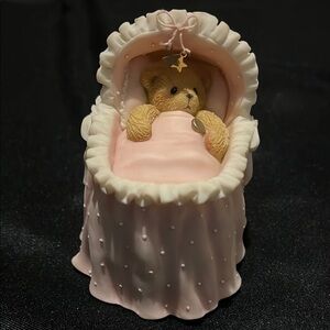 Cherished Teddies Pink and Cream Cradle Figurine